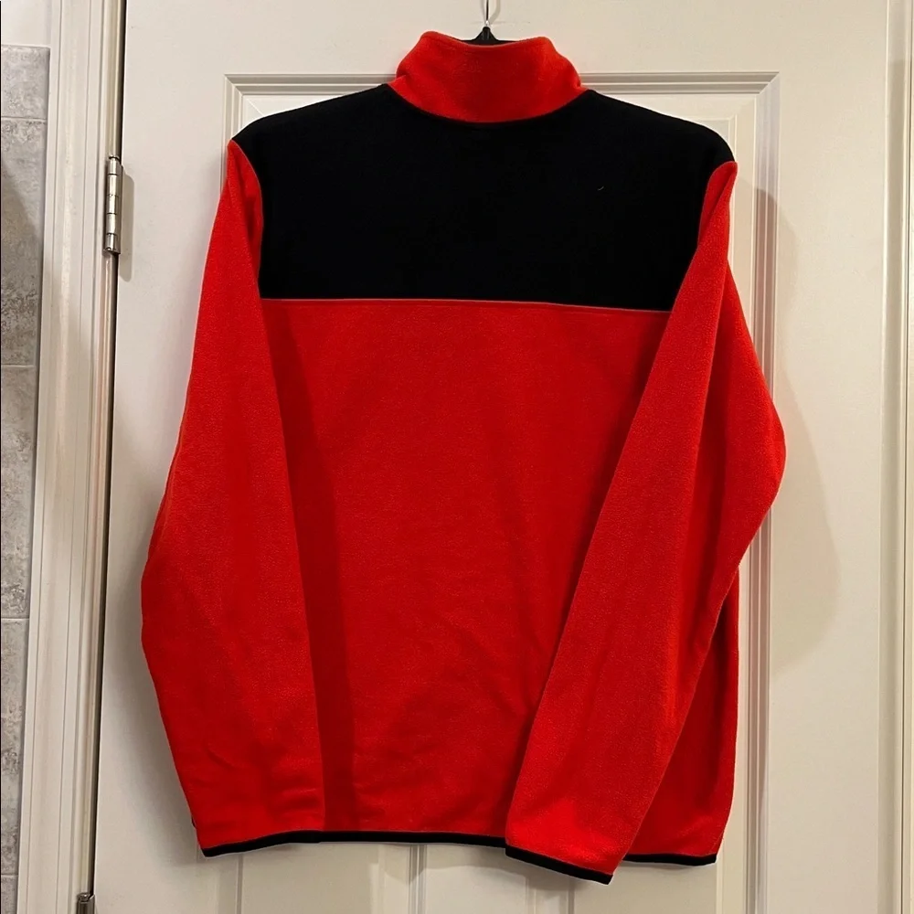 The North Face Red and Black Snap-Front Fleece Pullover